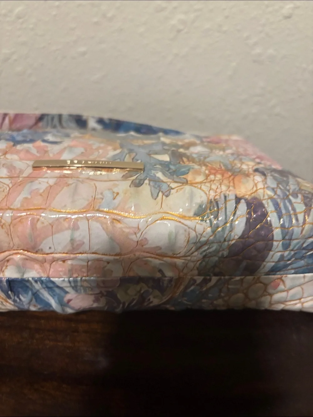 Brahmin Pastel Floral Croc-Embossed Shoulder Bag